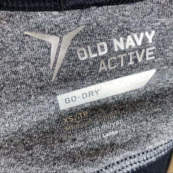 Old Navy Active Go Dry Grey & Black Racerback Sportsbra - Picture 3 of 4